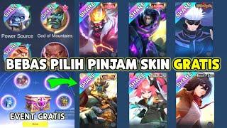 BEBAS PILIH PINJAM SKIN GRATIS SAMA TEMAN ! BISA PAKAI DI RANK & EVENT SKIN GRATIS TERBARU