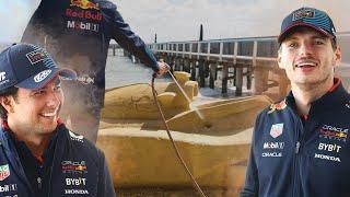 Max and Checo Destroy Sand Sculpture! 