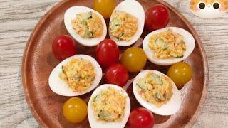 Cute And Excellent Side Dish | Egg Cup Salad | 卵カップサラダ #art #satisfying #food #cooking