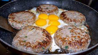 Mouth-watering! Japan-style homemade Hamburger steak with fried egg - Korean street food