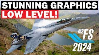 Microsoft Flight Simulator 2024 STUNNING Scenery at 90FPS ULTRA GRAPHICS! F18 LOW & FAST - RTX 4090