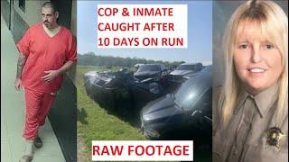 Caught on tape - Inmate Casey White captured after car chase, Cop Vicky White shoots herself