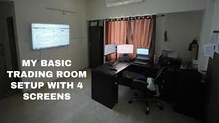 My basic trading desk setup with 4 screens | July 2021 | Neeraj Gupta | Panomac