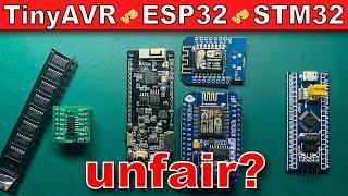 ESP32 und STM32 gegen ATtiny -- Unfair?