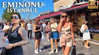 Istanbul Türkiye Eminonu Bazaar, Sirkeci, Spice Bazaar Walking Tour 4K