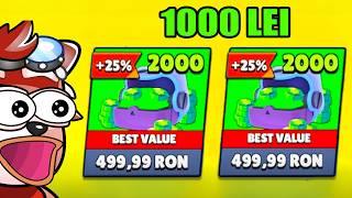 IAU GEMS DE 1000 LEI si CONSUM TOT in BRAWL STARS *Episod Special 1M*