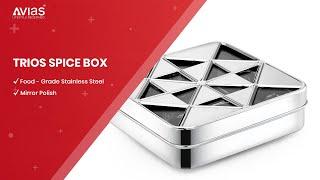 Avias India Trios Stainless Steel Spice Box | Dryfruits Box