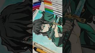 Drawing Muichiro tokito from Demon slayer | Muichiro draw in my style | #shorts #animeart #muichiro