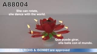 Rotating Lotus Music Candle