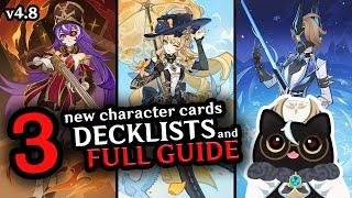 Version 4.8 Review Part 3 - ALL 3 new character card guide with decks! | Genshin Impact TCG