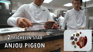 2 star Chef Guido Braeken prepares ANJOU PIGEON with CHERRY & PURPLE CURRY at restaurant Julemont