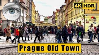 Prague streets of Old Town walking tour  Czech Republic 4k HDR ASMR