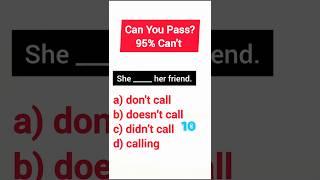 Past Simple Tense Test | Your English Grammar Quiz #Shorts #english