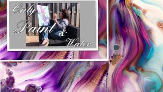 #184 BIG CANVAS only WATER and ACRYLIC PAINT fluid art acrylic pouring art