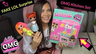 FAKE LOL surprise OMG DOLLS furniture sets and OMG family JK Doll Kitchen set