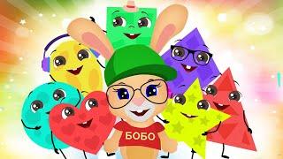 LEARN SHAPES FUN SONG FOR KIDS Educational cartoons  SCHOOL OF RABBIT BOBO