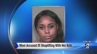 Mother accused of shoplifting with kids