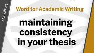 2024 maintaining consistency in your thesis