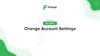 Forlogis LMS: Change Account Settings