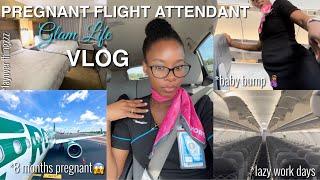 THE LIFE OF A PREGNANT FLIGHT ATTENDANT ️ 2 day trip + exhausted days 