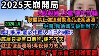 2025天崩開局:A股殺豬，銀川12震，跨年詐騙，禁止強迫勞動產品法案通過，覺得被針對的東方大國請對號入座，福利彩票屬於中國人自己的緬北，底層翻不了天，有口吃的就行，奴性幾千年放心壓迫#中国 #中國