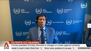 Former Philippine president Rodrigo Duterte makes first appearance at ICC via video