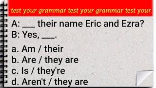 Grammar Test | # 4 || verb to be: questions and negatives - short answers - possessive's