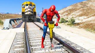 GTA 5 Spiderman VS Train ( Spider-Man vs Train )