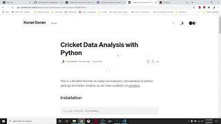 Cricket Analysis with Python | cricsummary detailed Tutorial | Exploratory Data Analysis