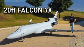 GIANT 20ft Falcon 7X RC plane/ build and maiden flight