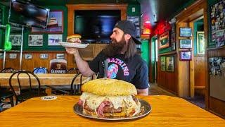 I ORDERED THE GIANT CORNED BEEF SANDWICH CHALLENGE AT A 'HAUNTED' IRISH PUB | BeardMeatsFood