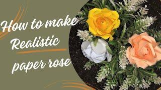 How To Make Realistic, Easy Paper Flower | Paper Flowers DIY | Craft with paper | Rose Paper Making.