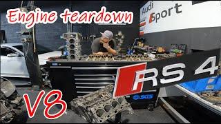 Where was the oil going ? Why was there blue smoke? Audi RS4 B7 engine teardown after 108000 miles