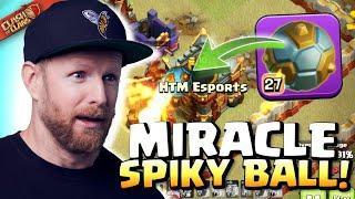 MIRACLE Spiky Ball comes out of NOWHERE to SAVE THE WAR! Clash of Clans