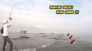 Spot Mancing disini selalu bikin Ketagihan !! Mancing Pinggiran Batu Karang !