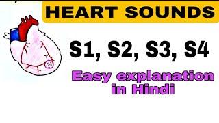 Heart sounds | Explained in hindi | S1, S2, S3, S4 | Difference between different heart sounds