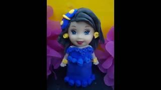 beautiful dress party wear doll  making process using with clay #clayart #shorts#