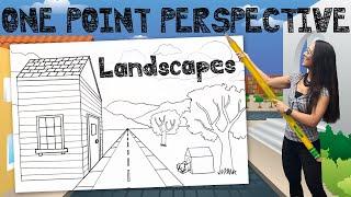 How to Draw a One Point Perspective Landscape