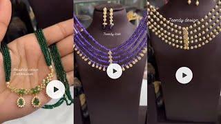 Beautiful colours combination crystals Necklace || Trendy look & trendy design jewellery collection