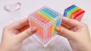 【ASMR】BIGクリスタルレインボーキューブスライム【音フェチ】Crystal rainbow cube slime 크리스탈 레인보우 큐브 슬라임