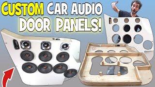 Building CUSTOM Door Panels w/ Kerfed Plywood SPEAKER PODS | EXO's LOUDEST Car Audio Install EVER!!!