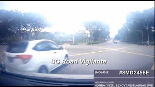 1feb2025 Marina Blvd #SMD2456E honda vezel going straight on a turn left lane