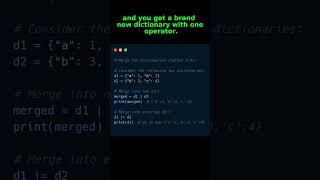 How to Merge Python Dictionaries with the | Operator  #pythontips #programming #coding #codingtips