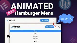 Create an Animated Hamburger Menu in WordPress using Elementor | Elementor Mobile Menu