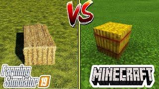 Farming Simulator 19 VS Minecraft : BALE MAKING !!!!