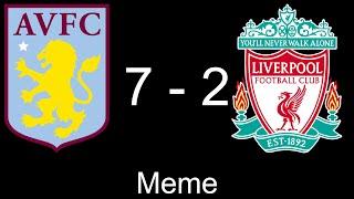 LIVERPOOL VS ASTON VILLA - meme ~ Liverpool’s defence saying how many they will concede