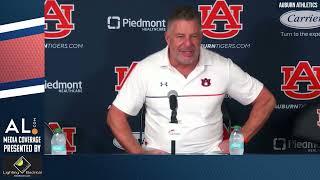 Bruce Pearl speaks with the media after Auburn's 93-91 overtime loss to Alabama in Neville Arena.