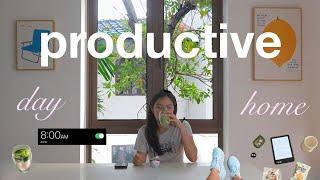 8AM PRODUCTIVE day at home | morning routine, run, edit a video with me (life in singapore)