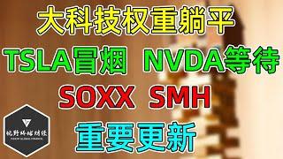 美股 科技大权重躺平！TSLA拉冒烟，NVDA等待！ SOXX、SMH重要更新！TSM利空无忧！