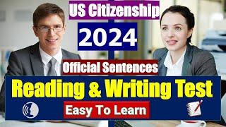 80 Official Reading and Writing Sentences for the US Naturalization Test 2024